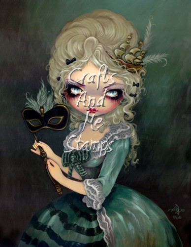 *New*Marie Masquerade Unmounted Rubber Stamp