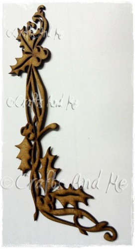 *New*Wooden Flourishes-Holly Corner Swirl *New*Wooden Flourishes-Holly Corner Swirl