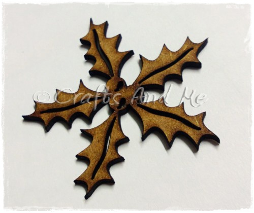 *New*Wooden Flourishes-Holly and Berries