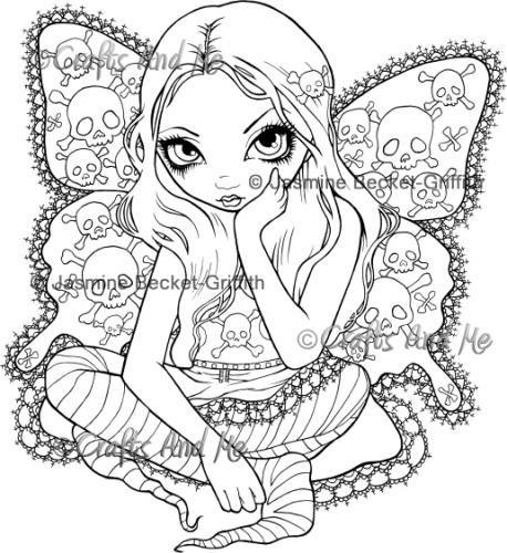 fairies gothic coloring pages - photo #1